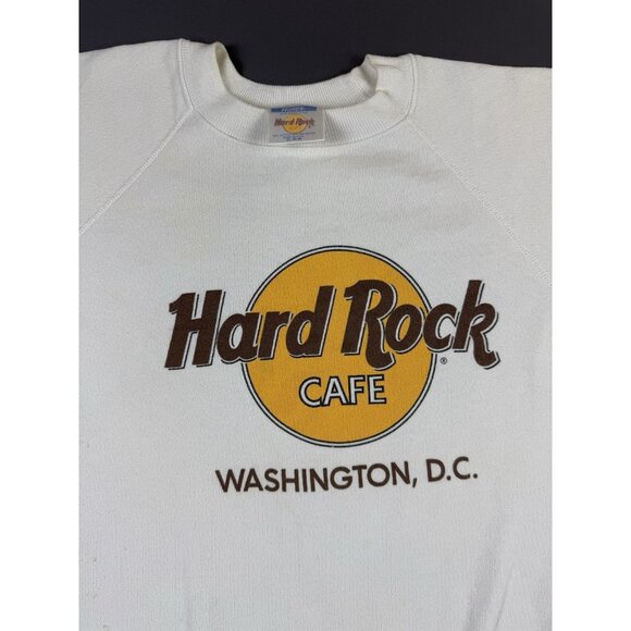 Rare Vintage 80s 90s Hard Rock Cafe Washington DC Hanes XL USA Crewneck Sweater - Picture 3 of 16